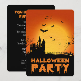 Uitnodiging van de partij Haunted House Halloween