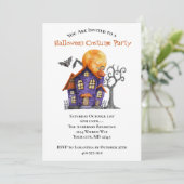 Uitnodiging van de partij Haunted House Halloween (Staand voorkant)