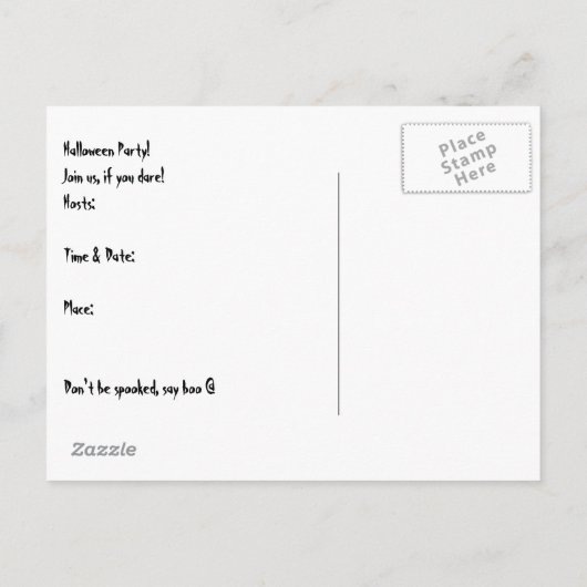 Uitnodiging van de partij Haunted House Halloween (Achterkant)