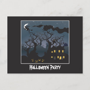 Uitnodiging van de partij Haunted House Halloween Briefkaart