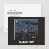 Uitnodiging van de partij Haunted House Halloween Briefkaart (Voorkant / Achterkant)