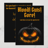 Uitnodiging van de partij Haunted Pumpkin Hallowee (Voorkant / Achterkant)