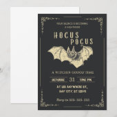 Uitnodiging van de partij Hocus Pocus Halloween (Voorkant / Achterkant)