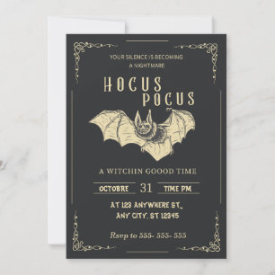 Uitnodiging van de partij Hocus Pocus Halloween