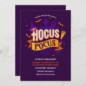 Uitnodiging van de partij Hocus Pocus Halloween (Voorkant / Achterkant)