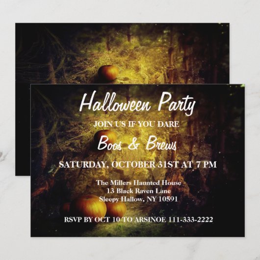 Uitnodiging van de partij Holiday Pumpkin Patch (Voorkant / Achterkant)