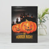 Uitnodiging van de partij Horror Night Halloween (Staand voorkant)