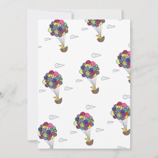 Uitnodiging van de partij Hot Air Luchtballons Far (Achterkant)