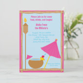 Uitnodiging van de partij Hot Pink Tikki Torch (Staand voorkant)