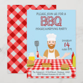 Uitnodiging van de partij Housewarming BBQ (Voorkant / Achterkant)