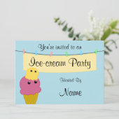 Uitnodiging van de partij Ice-crème (Staand voorkant)