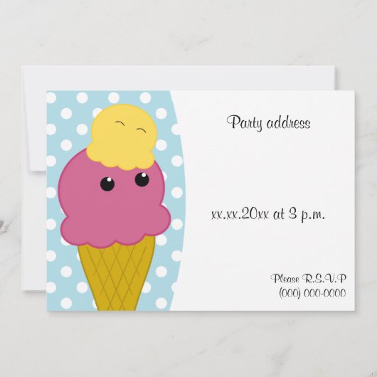 Uitnodiging van de partij Ice-crème (Achterkant)