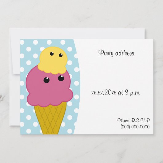 Uitnodiging van de partij Ice-crème (Achterkant)