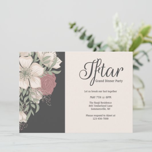 Uitnodiging van de partij Iftar (Staand voorkant)