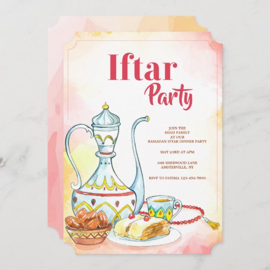 Uitnodiging van de partij Iftar (Voorkant / Achterkant)