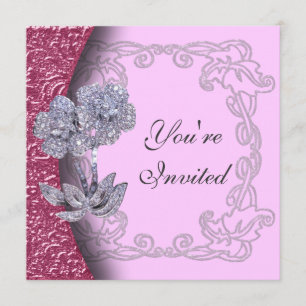 Uitnodiging van de partij Jeweled Diamond Flowers