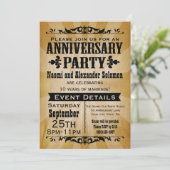 Uitnodiging van de  partij Jubileum (Staand voorkant)