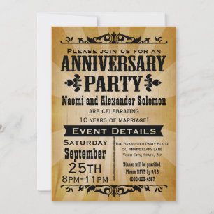 Uitnodiging van de  partij Jubileum