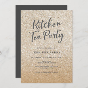 Uitnodiging van de partij Kitchen - GOLD glitter