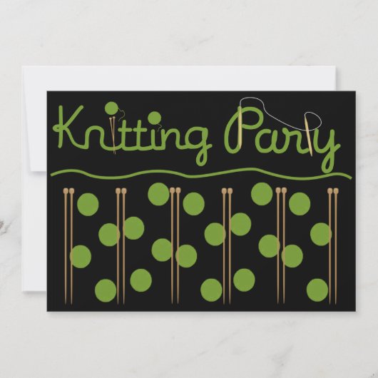 Uitnodiging van de partij Knitting (Voorkant)