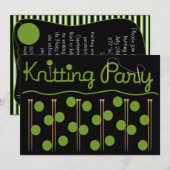 Uitnodiging van de partij Knitting (Voorkant / Achterkant)