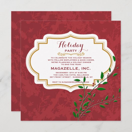 Uitnodiging van de  partij Label Holiday (Voorkant / Achterkant)