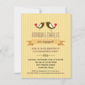 Uitnodiging van de partij Lovevogels Yellow Engage (Voorkant)