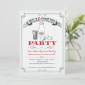 Uitnodiging van de partij Melk en Cookies (Staand voorkant)