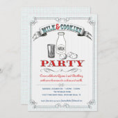 Uitnodiging van de partij Melk en Cookies (Voorkant / Achterkant)
