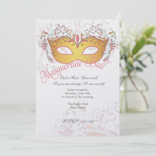 Uitnodiging van de partij Midsummers Night Masquer (Staand voorkant)