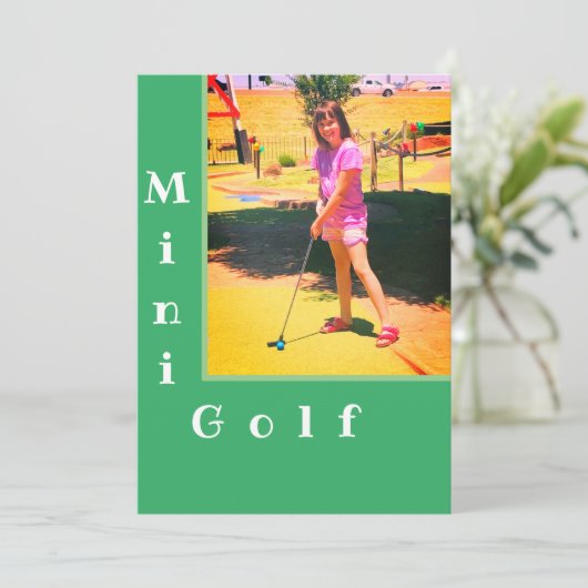 Uitnodiging van de partij Mini Golf Putt-Putt (Staand voorkant)