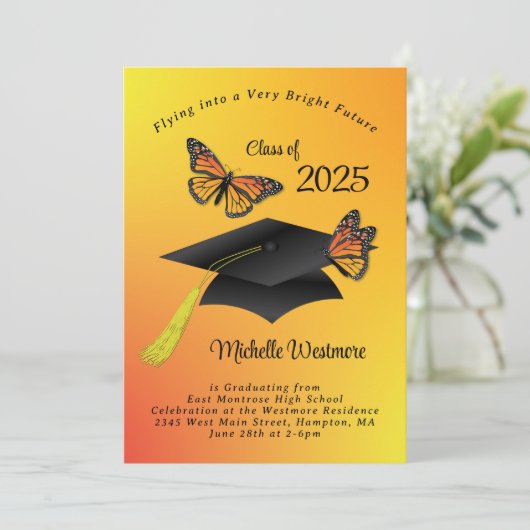 Uitnodiging van de partij Monarch Butterfly (Staand voorkant)