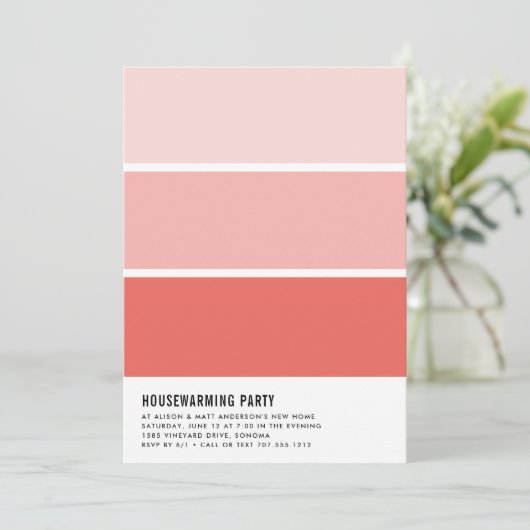 Uitnodiging van de partij Paint Chip Housewarming (Staand voorkant)