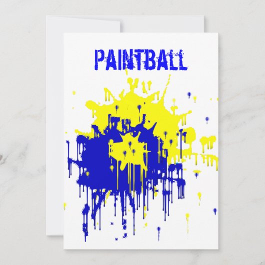 Uitnodiging van de partij Paintball (Voorkant)