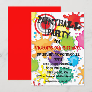 Uitnodiging van de partij Paintball