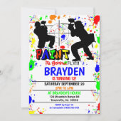 Uitnodiging van de partij Paintball (Voorkant)