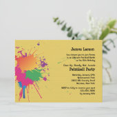 Uitnodiging van de partij Paintball (Staand voorkant)