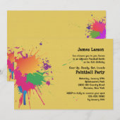 Uitnodiging van de partij Paintball (Voorkant / Achterkant)