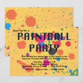 Uitnodiging van de partij Paintball (Voorkant / Achterkant)