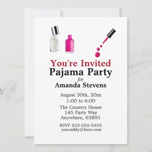 Uitnodiging van de partij Pajama (Voorkant)