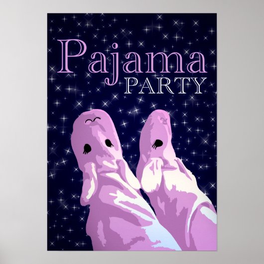 uitnodiging van de partij pajama : nachtshine poster (Voorkant)