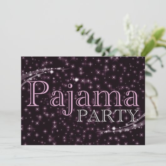 uitnodiging van de partij pajama : starshine (Staand voorkant)