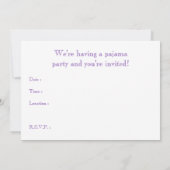 uitnodiging van de partij pajama : starshine (Achterkant)
