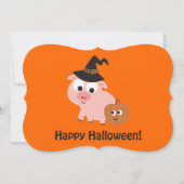 Uitnodiging van de partij Pig Witch Halloween (Voorkant)