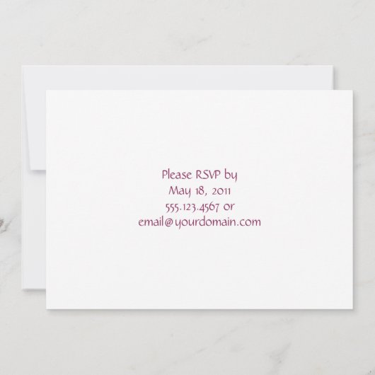 Uitnodiging van de partij Plum Stripes en Leaves (Achterkant)