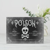 Uitnodiging van de partij Poison Label Halloween (Staand voorkant)