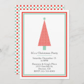 Uitnodiging van de partij Polka Dot Kerstmis (Voorkant / Achterkant)