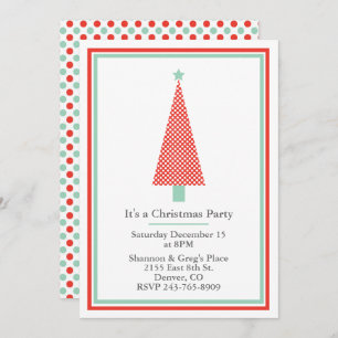 Uitnodiging van de partij Polka Dot Kerstmis