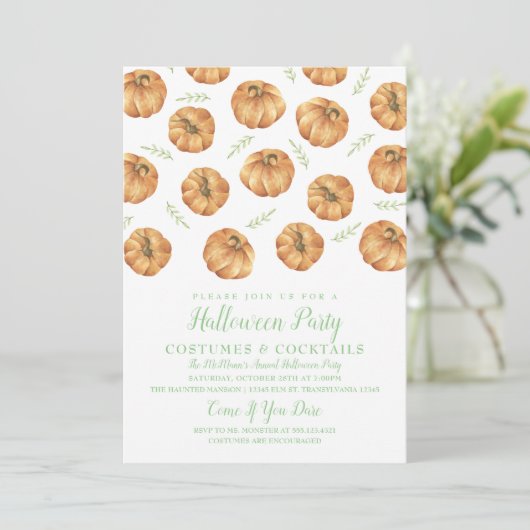 Uitnodiging van de partij Pumpkin Halloween (Staand voorkant)