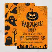 Uitnodiging van de partij Pumpkin Halloween (Voorkant / Achterkant)